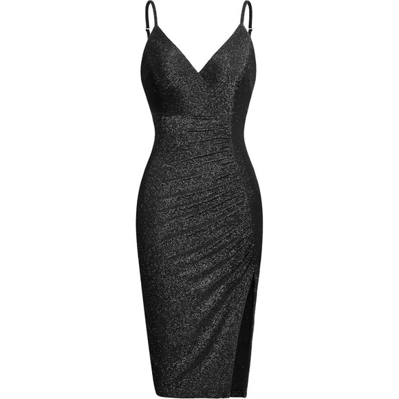 glitter spaghetti strap bodycon dress Glitter Tulle A-Line Off-Shoulder Beaded Appliques Homecoming Dress